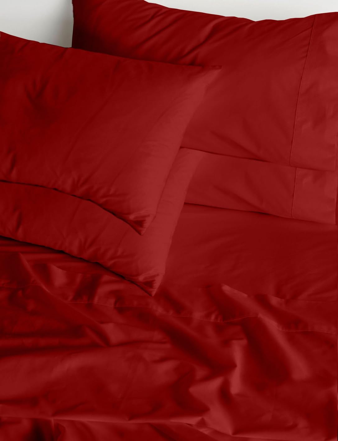 100% Egyptian Long Staple Cotton Bedsheet Set, 800 Thread Count, 6-PC Sheets Set, Burgundy Color, Queen Size, 15 Inch Deep Pocket of Fitted Sheet, Soft Sateen Weave Breathable