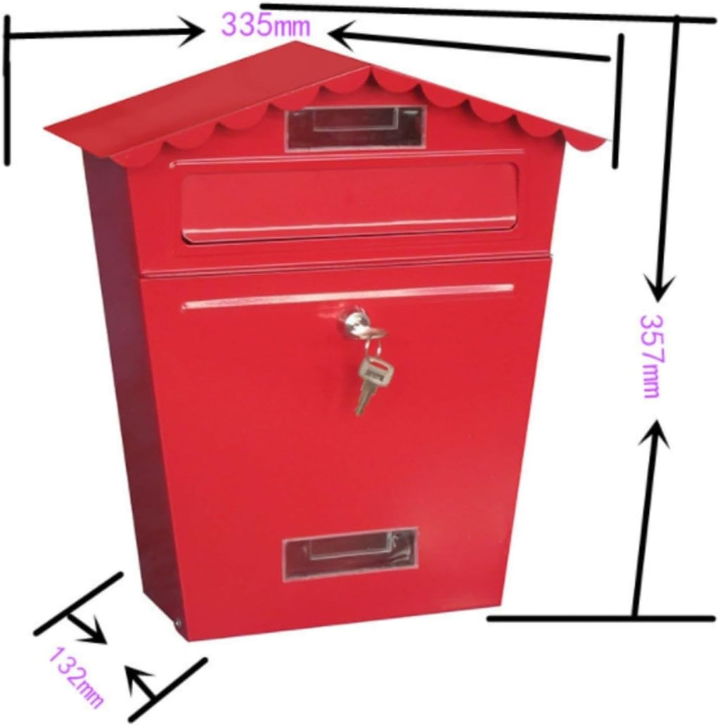 Drop Box Mailbox Lockable Secure Mail Letter Post Box Vintage Stainless Steel Metal Mailbox Retro Wall-Mounted Mailbox Outdoor Letter Box