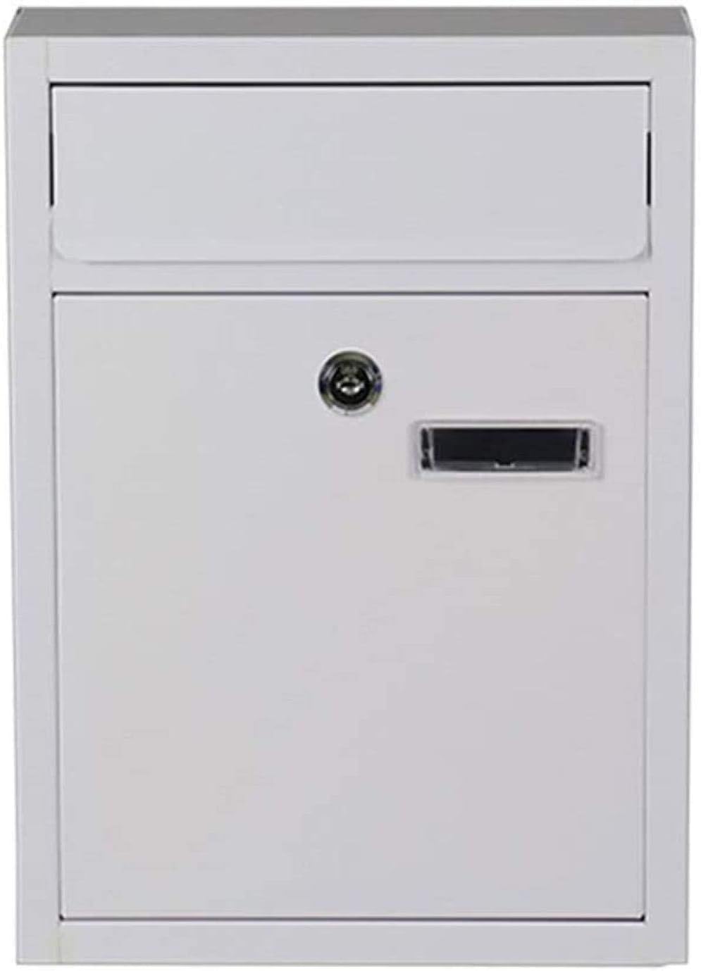 Post Box Modern Wall Mount Lockable Mailbox Outdoor Metal Key Large Capacity Commercial Rural Home Decorative Outdoor Mailbox-8x32x24cm