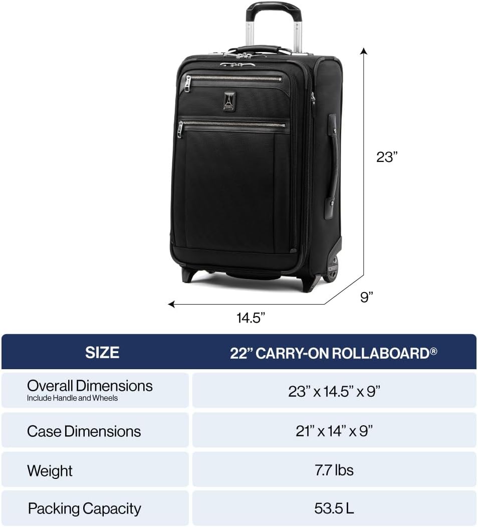 Travelpro Platinum Elite Softside Expandable Carry on Luggage, 2 Wheel Upright Suitcase, USB Port, Men and Women, Bordeaux, Carry On 22-Inch