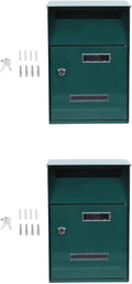 Tofficu 2pcs Large Wall Mount Mailbox Cast Aluminum Modern Design Secure Letter Box Sturdy and Durable