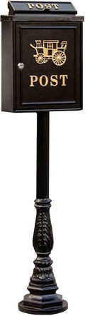 Mailboxes for Outside, Mailboxes for Outside with Post, Mailbox with Post, Metal Mailbox, Post Mount Mailbox, Cast Aluminum Mailbox, Locking Residential Mailboxes for Outside(Black)