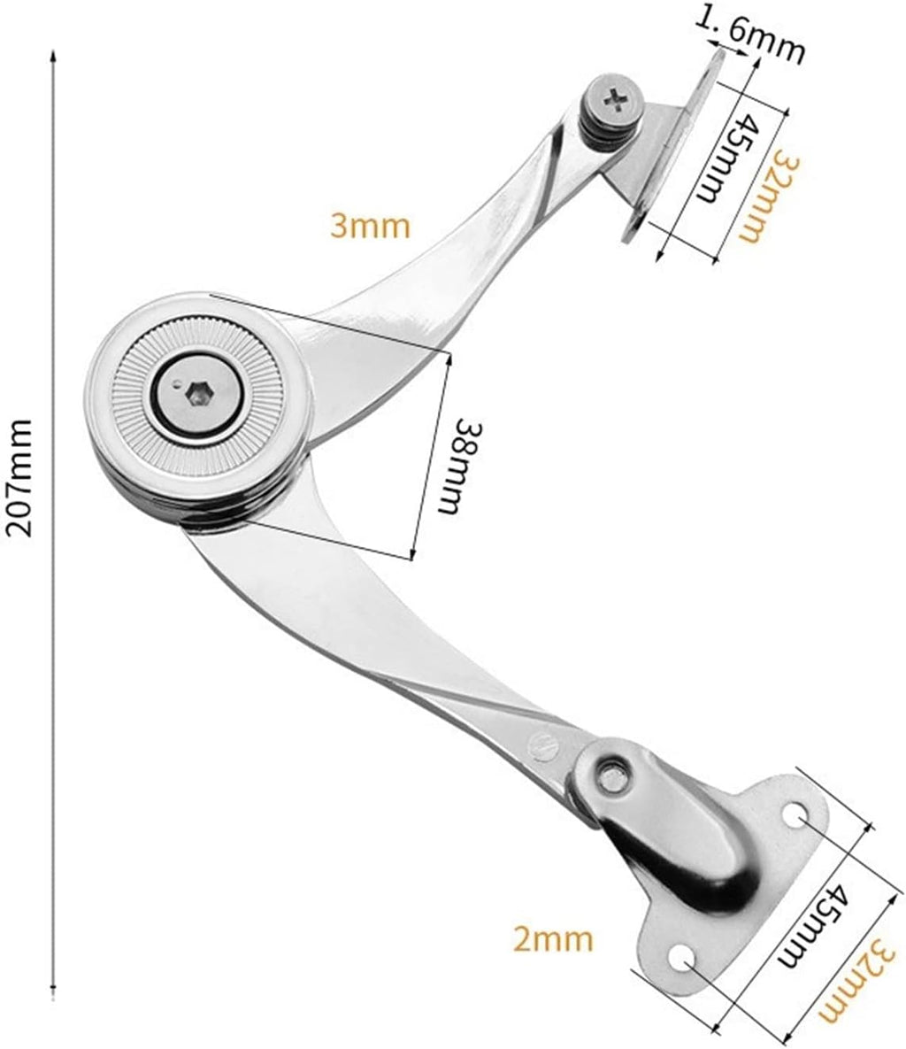 Door Hinges Soft Close Hinges Kitchen Units Door Hinges,Soft Close Stainless Steel T-Strap Shed Stop Cabinet Adjustable Hinge Furniture Lift Up Flap Stay Support