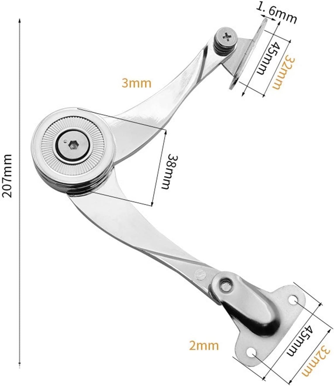 Door Hinges Soft Close Hinges Kitchen Units Door Hinges,Soft Close Stainless Steel T-Strap Shed Stop Cabinet Adjustable Hinge Furniture Lift Up Flap Stay Support