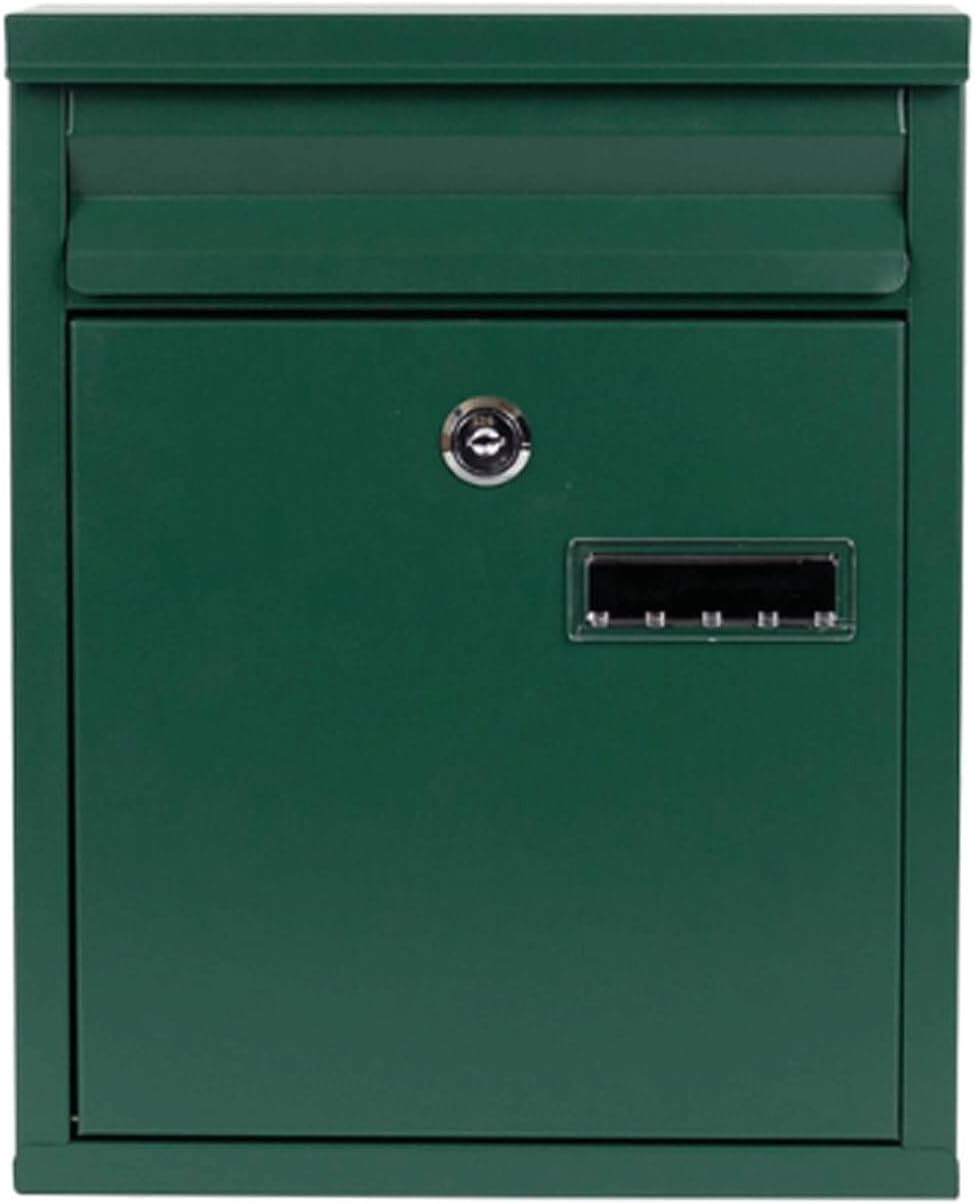 Metal Mailboxes Galvanized Steel Mailbox for Outside Drop Box Large with View Window Post Box Comment Box Suggestion Box(Green)