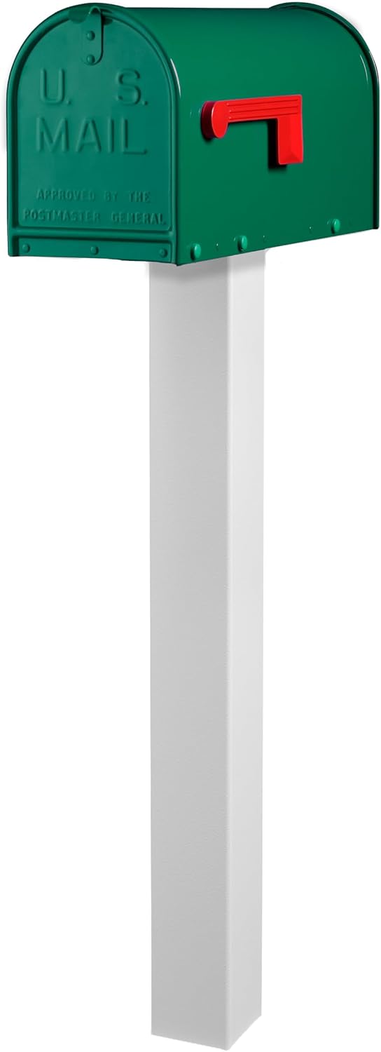 Janzer Post with Mailbox (White Post with Green Mailbox)