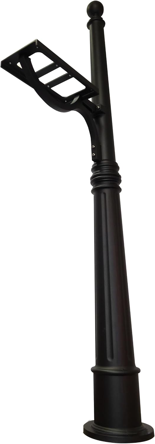 Ashland Mailbox Post - Black Cast Aluminum Post for Curbside Mailbox - SPK-600-BLK
