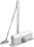 25Automatic Door Closer Spring Hydraulic Buffer Metal Concealed Gate Closer Adjustable Door Stopper Speed Mute Closing(M Silver 45-60KG)
