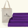 Queen Size 1000 Thread Count 100% Egyptian Cotton Sheet Set, 4-Piece, Sateen Weave, with 10-12' Inches Deep Pocket Snug Fit (Solid, Purple)