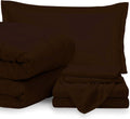 7 Piece Bed-in-A-Bag Comforter & Sheet Set 8-10' Deep Pocket, 100% Egyptian Cotton Queen Size, Chocolate, Sets Include - 1Comforter, 1Flat Sheet,1Fitted Sheet, 2Pillowcase & 2Pillowsham