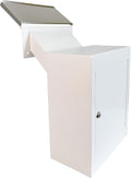 Through-the-Wall Locking Drop Box for Rent, Mail & Payments – Rainproof Wall Mailbox with Adjustable Chute for Checks, Cash, Keys & Documents, Heavy-Duty Outdoor Drop Safe, White