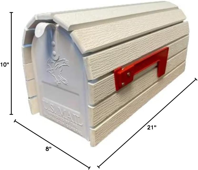 Faux Cedar, Heavy-Duty (3/4 Inch Thick Vinyl Slats) Wrapped Around A Galvanized Steel Mailbox - (This is 1 of 3 Different Cedar-Wrapped mailboxes That we Manufacture)