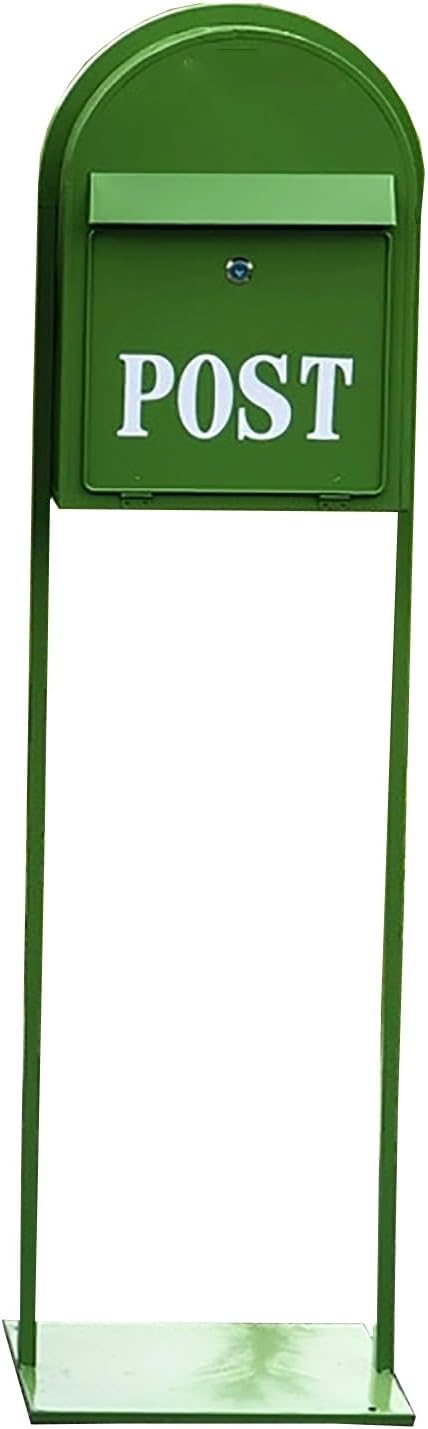 Mailboxes for Outside, Mailbox with Post Landing, Metal Mailbox with Keys Lock, for Garden, Lawn, Party, Countryside(Green)