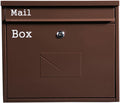 MELPHI Hanging Secure Post Box, Security Lock Drop Box, Collection Boxes, Metal Mailbox, Modern Post Box, Package Drop Box for House Home (Color : Brown)
