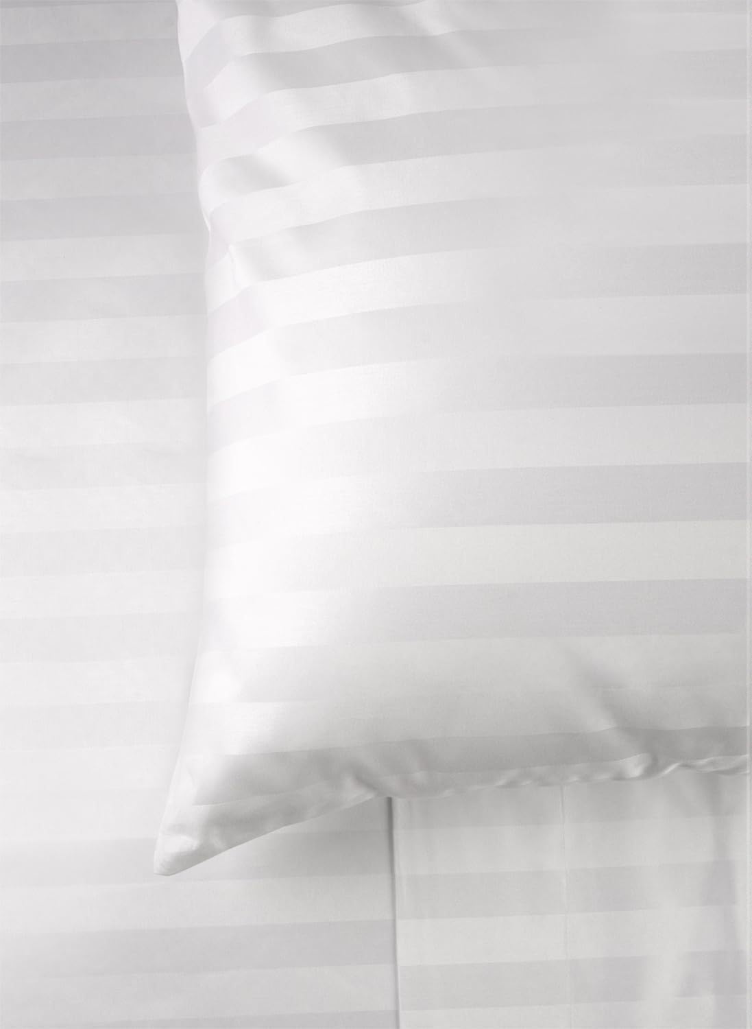 Damask Stripe Full XL Size Low Profile 6 Piece Sheet Set (7-10 Inches) - 1000 Thread Count 100% Egyptian Cotton Sateen 6 PC Luxury Bed Sheets Perfect for Low Profile Mattress - White