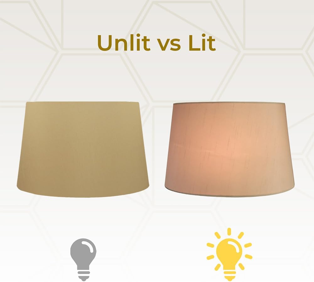 Royal Designs, Inc. Shallow Oval Hardback Lamp Shade, HB-611-14AGL-2, Antique Gold, (12 x 8) x (14 x 10.5) x 8.5, 2 Pack