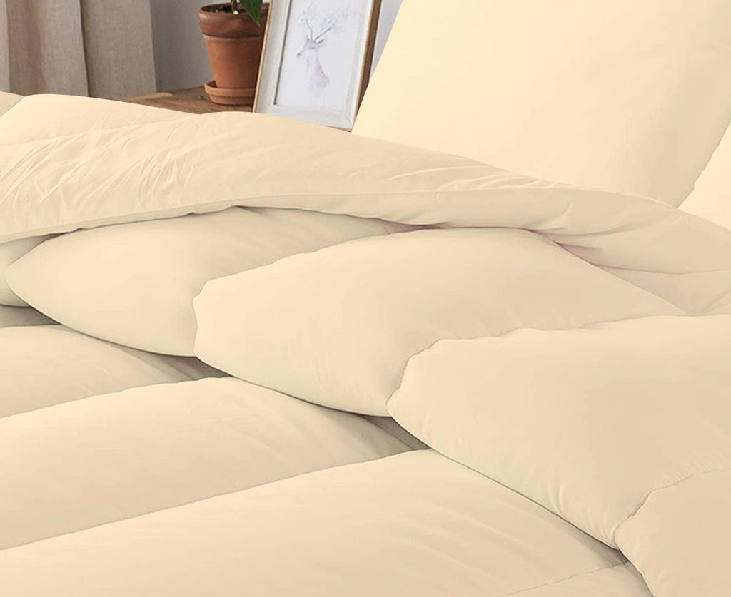 5 PC Straight Line Pattern Comforter Set Premium Super Soft 600 GSM All Season | 1000 Thread Count | 100% Egyptian Cotton ( Full/Queen Size, Ivory Color)