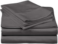 Split-Queen Sheets for Adjustable Bed Super Soft 1800-TC Heavy Egyptian Cotton 5-Piece Sheets Set Fits 7-9' Fully Elastic Deep Pocket (Solid, Grey)
