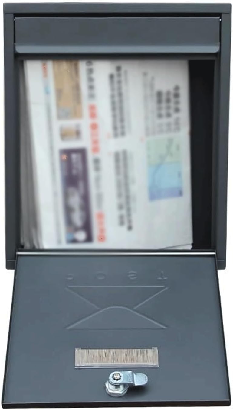 Metal Mailboxes Galvanized Steel Mailbox for Outside Drop Box Large with View Window Post Box Comment Box Suggestion Box(Black)