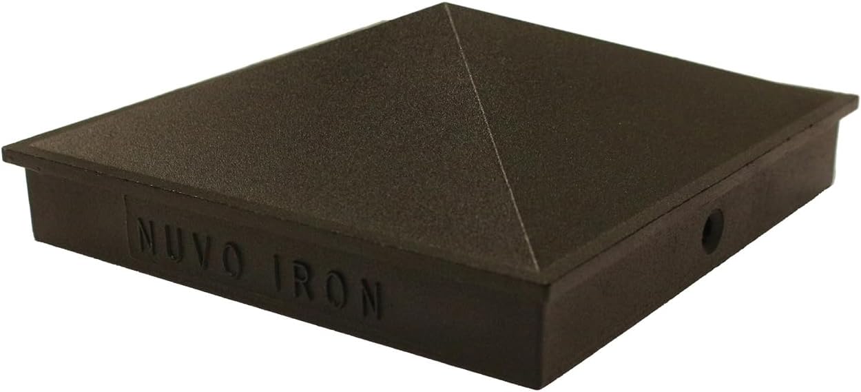 Nuvo Iron 4' x 4' Black Aluminum Ornamental Pyramid Post Cap, Pack of 24