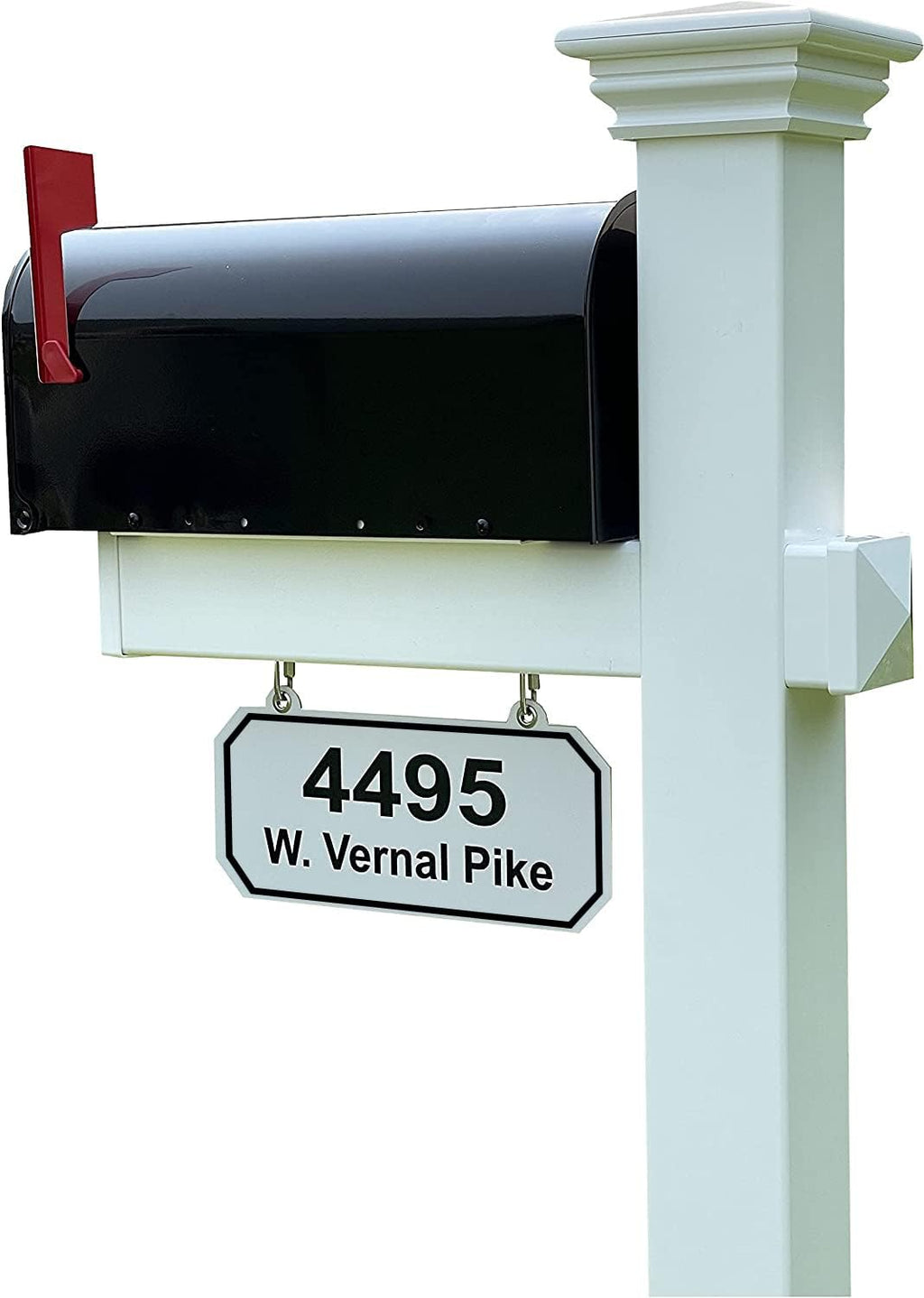 The Madison Vinyl/PVC Mailbox Post - White (Includes Mailbox)
