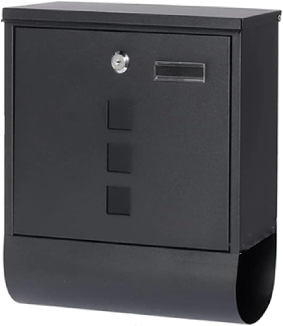 Modern Metal Mailbox with Lock, Large Capacity Wall Postbox for Newspapers & Outdoor Door