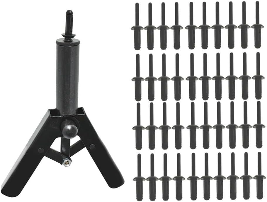 Plastic Poly Rivet Gun Quick Set Riveting Hand Tool W/ 40 Poly Rivets USA 41Pcs for Genuine for OEM Replacement