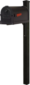 Special Lite Savannah Curbside Mailbox with Wellington Post - Black Aluminum Mailbox with Post - SCS1014_SPK720-BLK