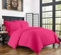Duvet Cover Set, Alaskan King Size 136'x120' 600 Thread Count Sateen 3 Piece Bedding Set, 100% Pure Cotton Comforter Cover, Two Pillow Shams, Zipper Closure, Corner Ties, (Hot Pink)
