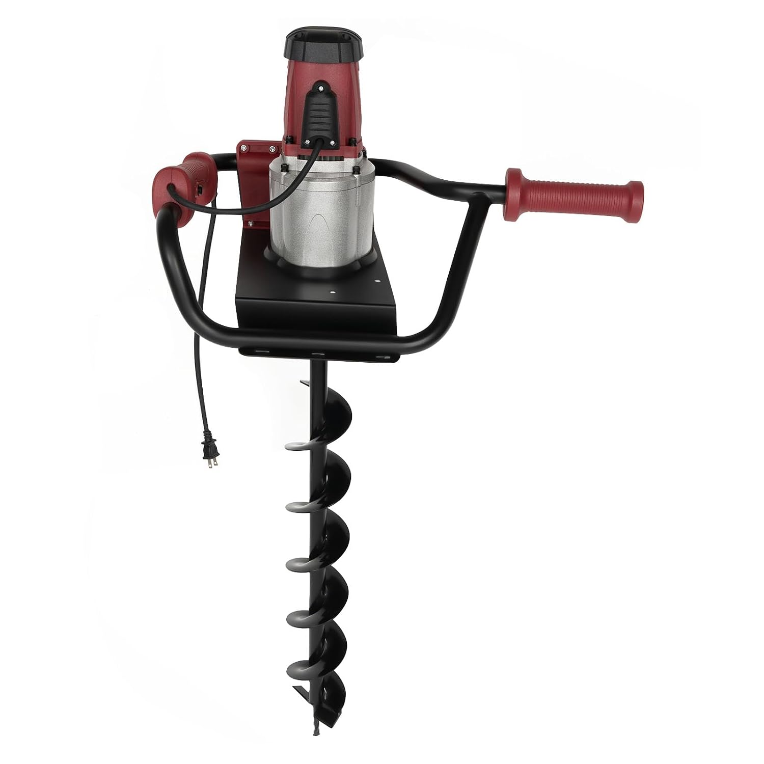 Electric Auger Digging Drill, Electric Post Hole Digger Handles with Adjustable Speed, Two Different Sizes Drilling Machine for Mailbox Post Digging, Fence and Deck Installation, Tree