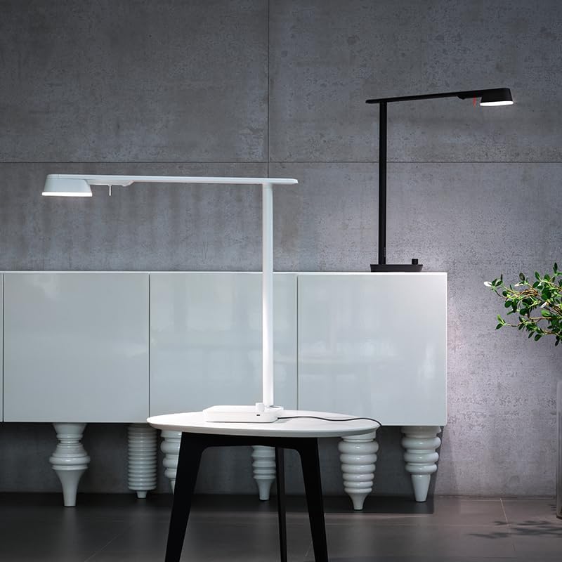 The New Lamp(Pure White), Home Office LED Desk Lamp, Dim2Amber Technology, Brightness and Color Temperature Adjustment, Eye Health, Reading Light, Flicker-Free, Wireless Charging
