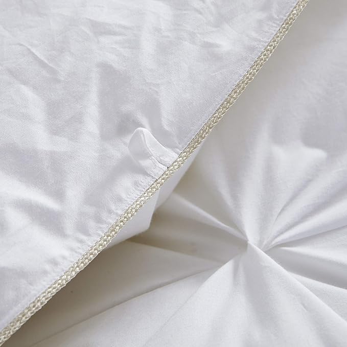 Premium All-Season Full Size Luxury Siberian Goose Down Pinch Pleated Comforter Duvet Insert 1200 Thread Count 100% Egyptian Cotton Down Feather Comforter (Full, White)