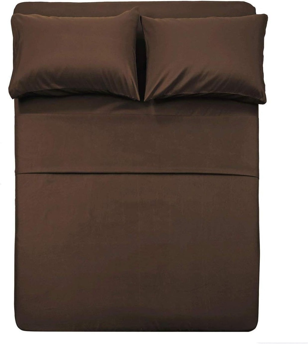Super Soft Luxury Premium Quality 800 TC Egyptian Cotton 6 Piece Bedding Bed Sheet Set Eco Friendly Wrinkle Free Sheets 20-Inch Deep Pocket Queen Chocolate