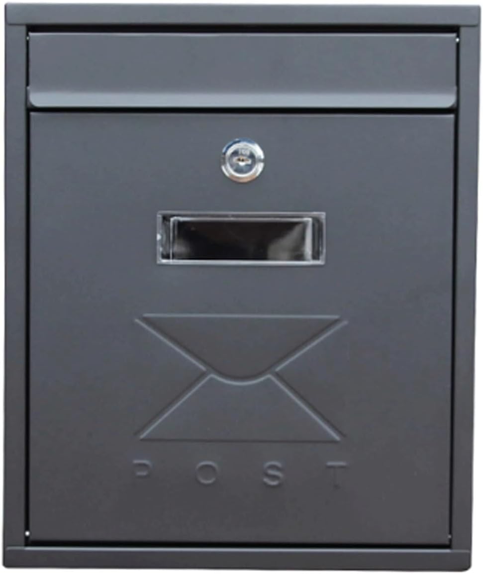 Metal Mailboxes Galvanized Steel Mailbox for Outside Drop Box Large with View Window Post Box Comment Box Suggestion Box(Green)