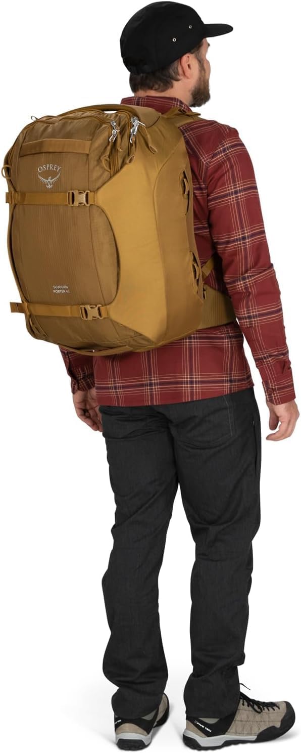 Osprey Sojourn Porter 46L Travel Backpack - Carry-On Compliant Luggage with StraightJacket Compression and Padded Laptop Sleeve - Durable Pack for International or Urban Travel, Graphite Purple