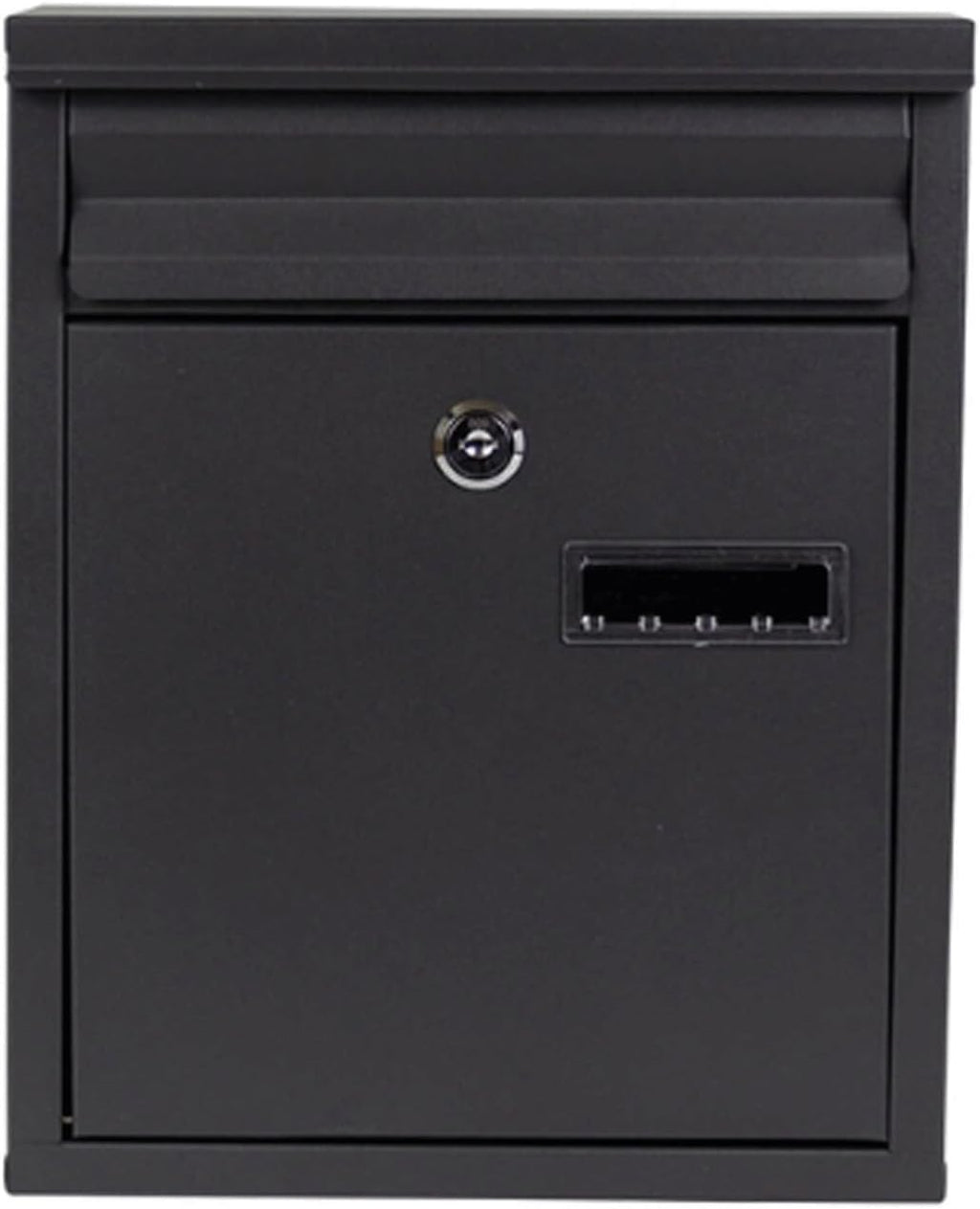 Metal Mailboxes Galvanized Steel Mailbox for Outside Drop Box Large with View Window Post Box Comment Box Suggestion Box(Black)