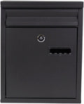 Metal Mailboxes Galvanized Steel Mailbox for Outside Drop Box Large with View Window Post Box Comment Box Suggestion Box(Black)