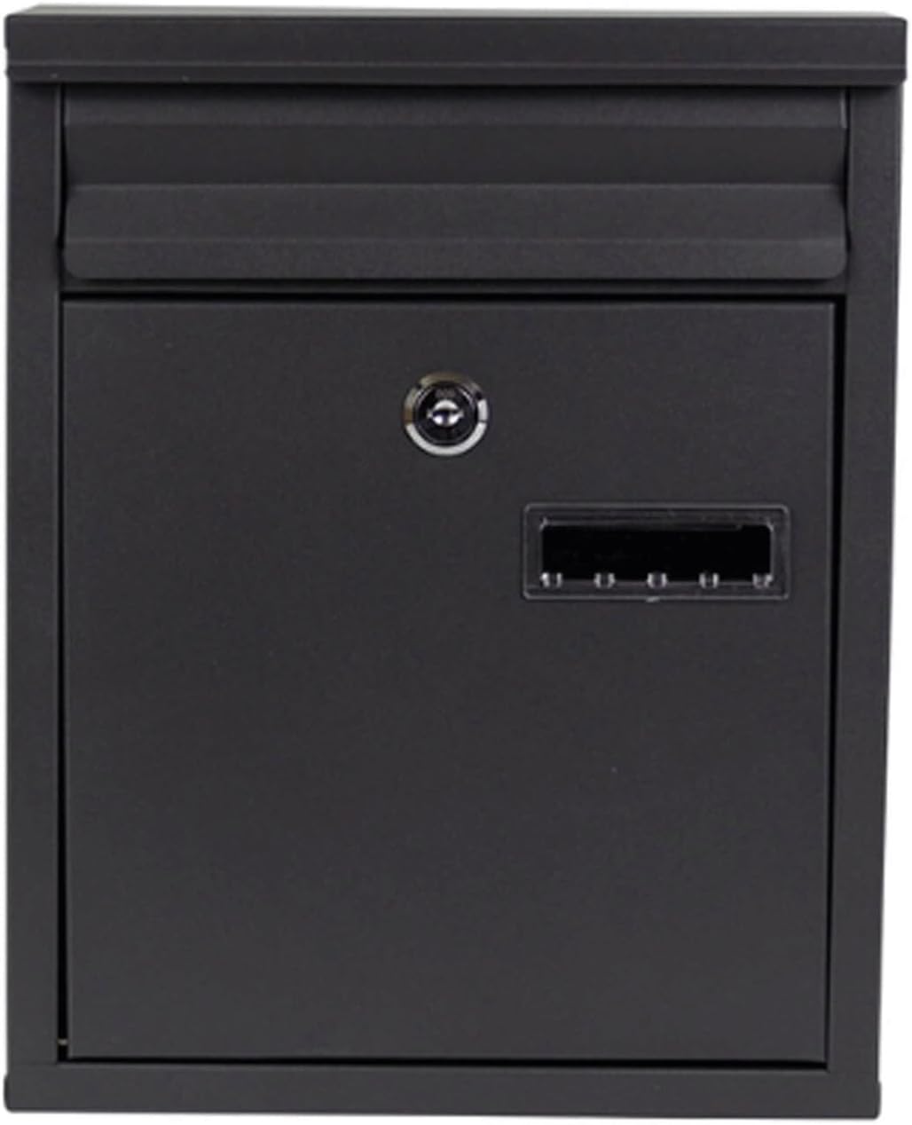Metal Mailboxes Galvanized Steel Mailbox for Outside Drop Box Large with View Window Post Box Comment Box Suggestion Box(Black)