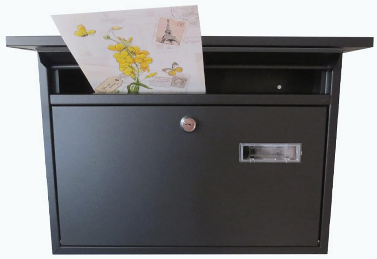 MELPHI Locking Mailbox Wall Mounted, Locked Mailboxes for Outside, Waterproof, Metal Mailbox with Combination Lock, Collection Boxes, Hanging Secure Post Box (Color : Key Type)