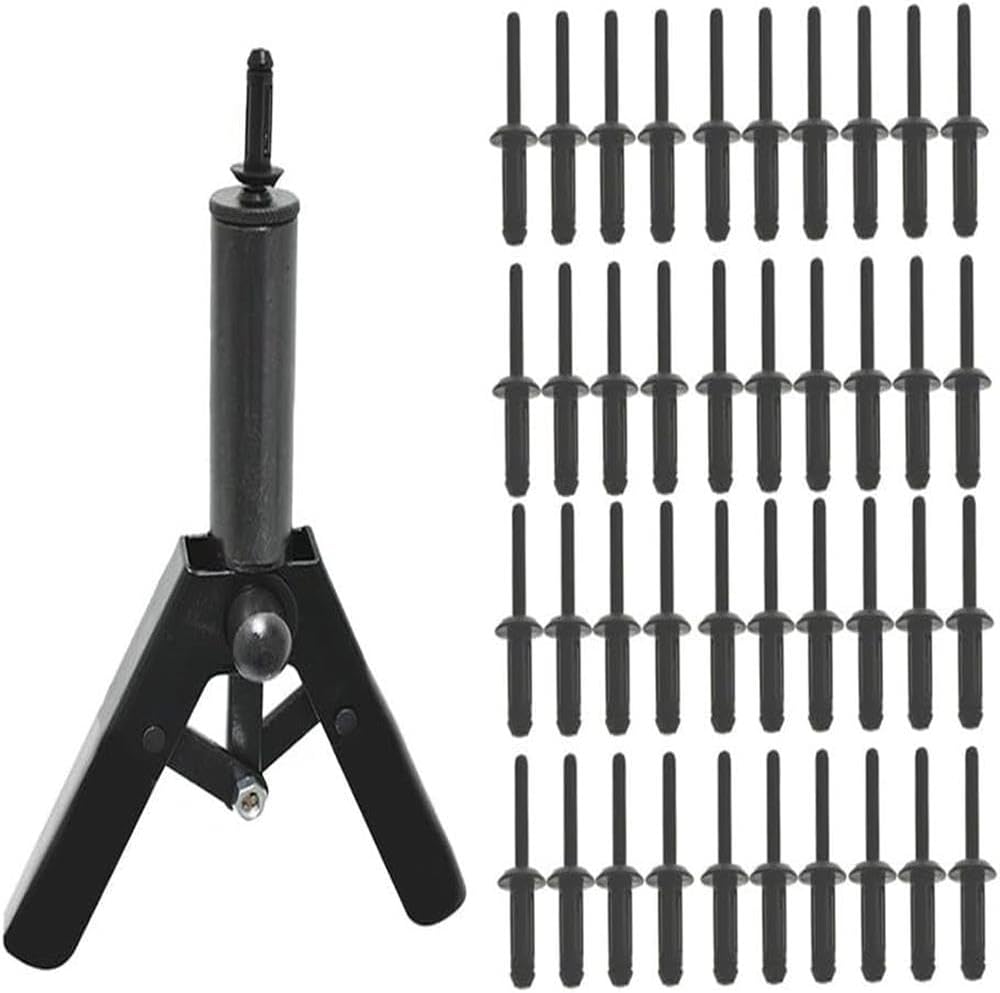 Plastic Poly Rivet Gun Quick Set Riveting Hand Tool W/ 40 Poly Rivets USA 41Pcs for Genuine for OEM Replacement