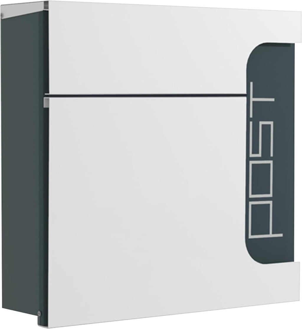 Large Mailboxes for Outside, Locking Wall Mount Mailbox, Modern Galvanized Steel Cover Metal Mail Box with Lock, Hanging Secured Postbox 15 x 4 x 14 Inch