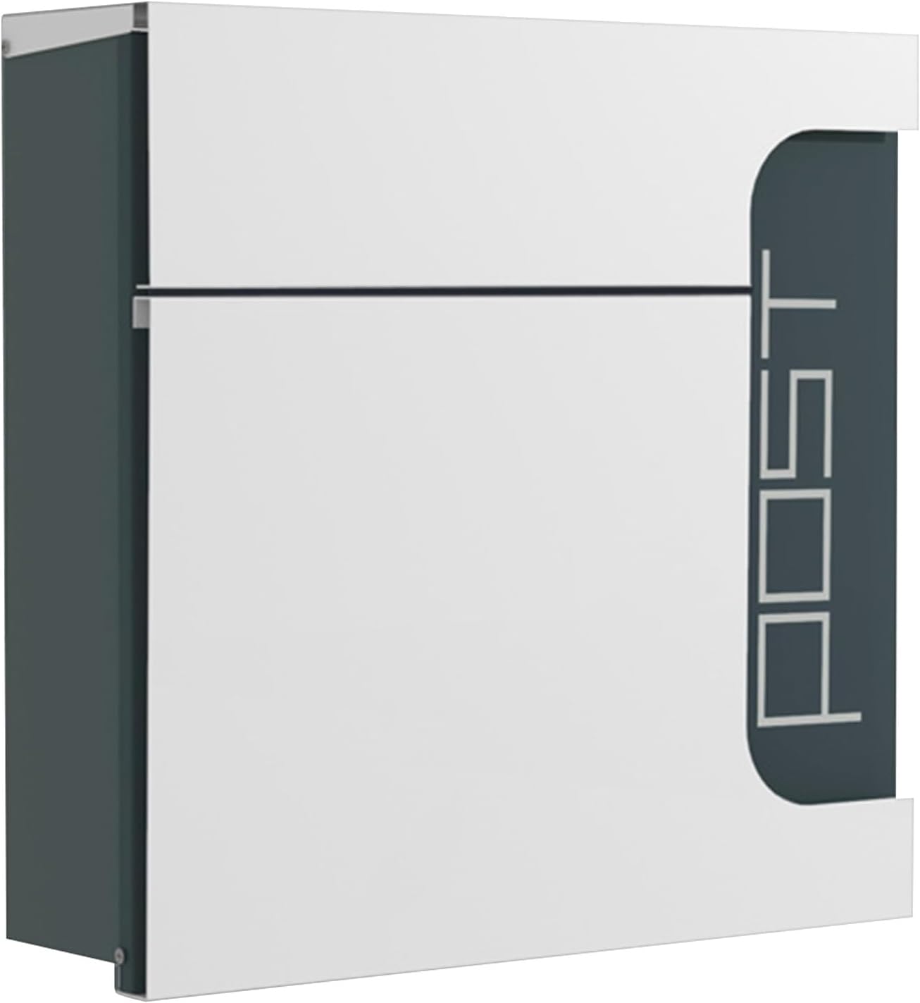 Large Mailboxes for Outside, Locking Wall Mount Mailbox, Modern Galvanized Steel Cover Metal Mail Box with Lock, Hanging Secured Postbox 15 x 4 x 14 Inch