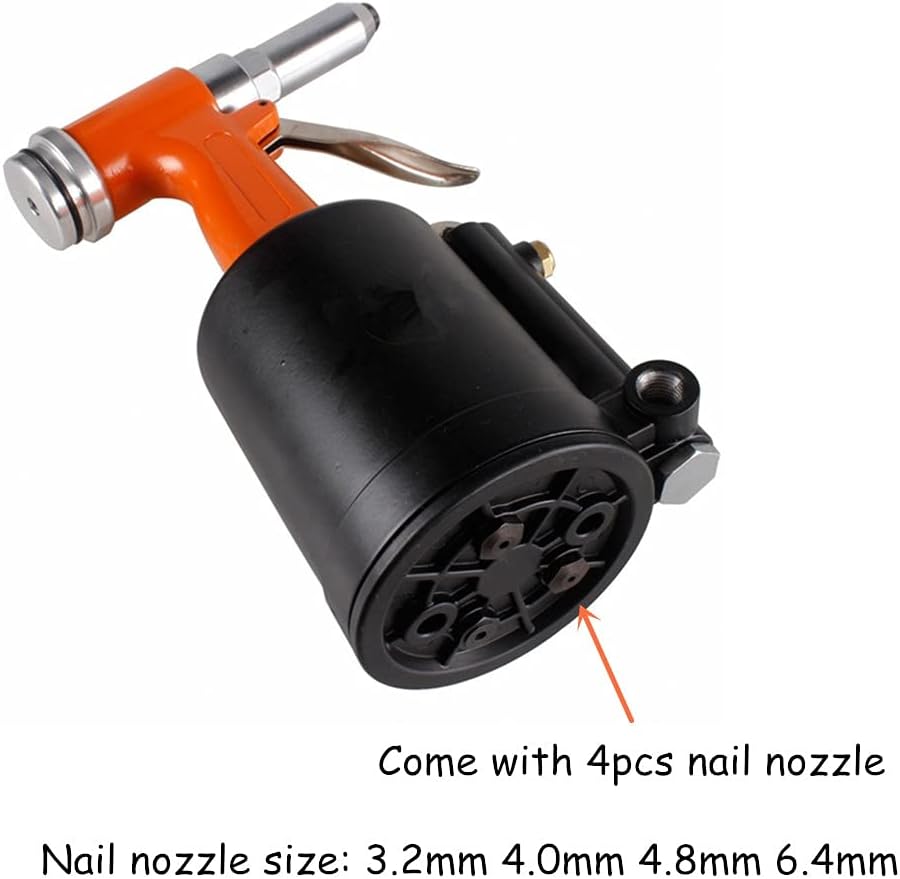 Pneumatic Rivet Gun Hydraulic Air Riveter Tool Labor Saving Rivet Riveting Nut Nail Insert Hand Tool Set, 1/4 Inch Rivet Gun Heavy Duty Pneumatic Hydraulic Rivet Tool Accessories DIY