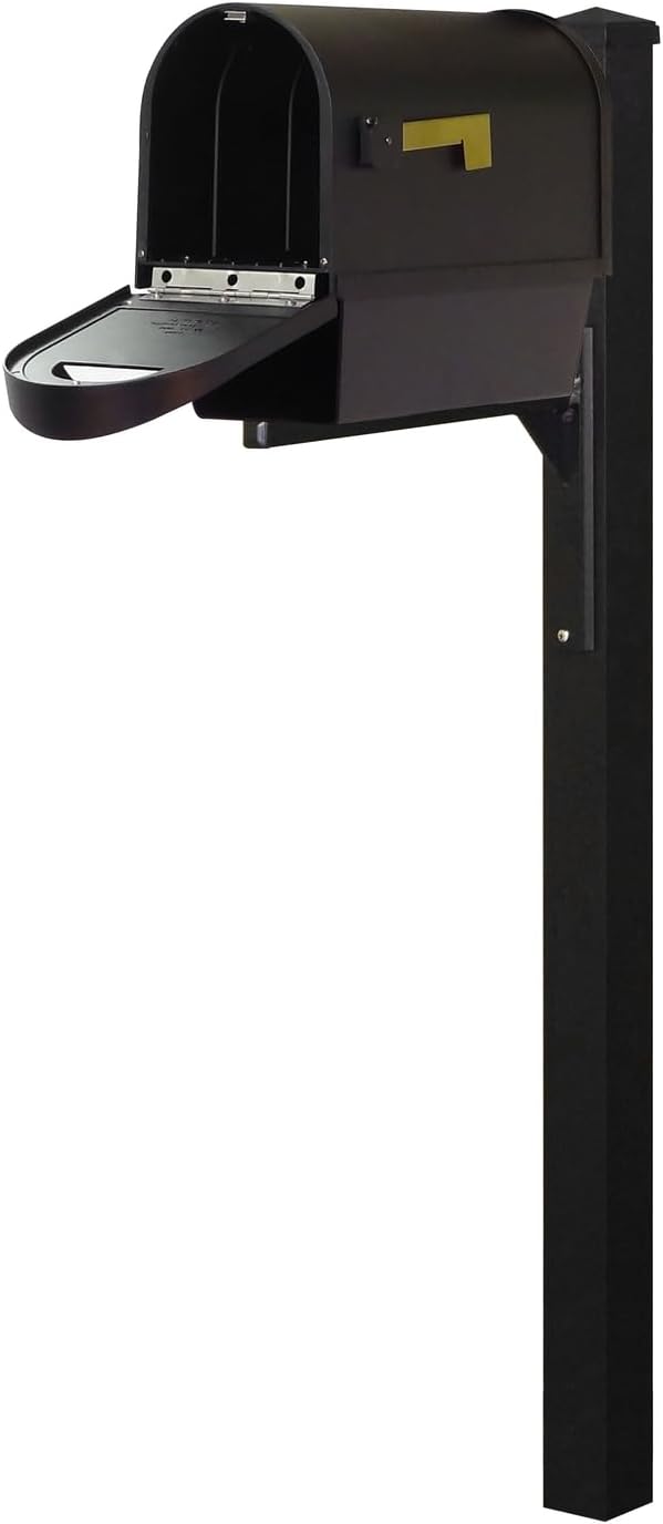 Products Classic Curbside Mailbox with Newspaper Tube, Locking Insert and Wellington Mailbox Post