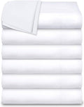Luxurious Pack of 6 Flat Sheet 1000 Thread Count 100% Egyptian Cotton Twin Size (66' x 96') Inch Luxury Soft Fabric Flat Sheet - White Solid