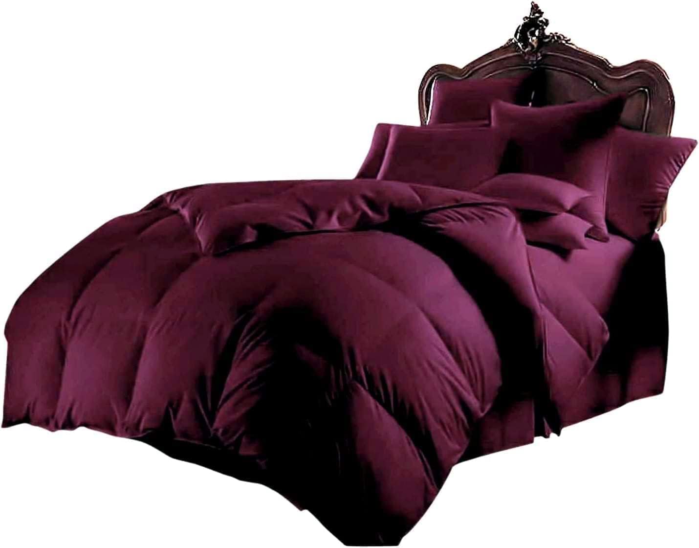 California King Comforter Set Egyptian Cotton 1000 Series Wine 400 GSM Comforter Set (Comforter + 2 Pillowcases) Comforter for California King Size Bed
