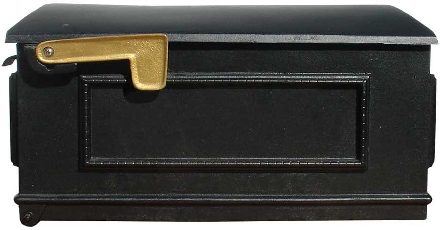 LM-BL Lewiston Cast Aluminum Post Mount Mailbox, Black