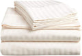 1500 Thread Count 100% Heavy Egyptian Cotton 4-Piece Bed Sheet Set Fits Mattresses Upto 21-24' Deep Pocket (California King Size, Ivory Color) Stripe Pattern