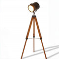 DEC LUCE DECOLUCE LIGHTING Vintage Industrial Tripod Floor Lamp - Adjustable Spotlight for Living Room & Bedroom | Wooden & Metal Design | Perfect for Office, Cinema, Dorm | Black (Bulb Not Included)