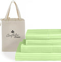 Queen Size 1000 Thread Count 100% Egyptian Cotton Sheet Set, 4-Piece, Sateen Weave, with 10-12' Inch Deep Pocket Snug Fit (Stripe, Sage Green)